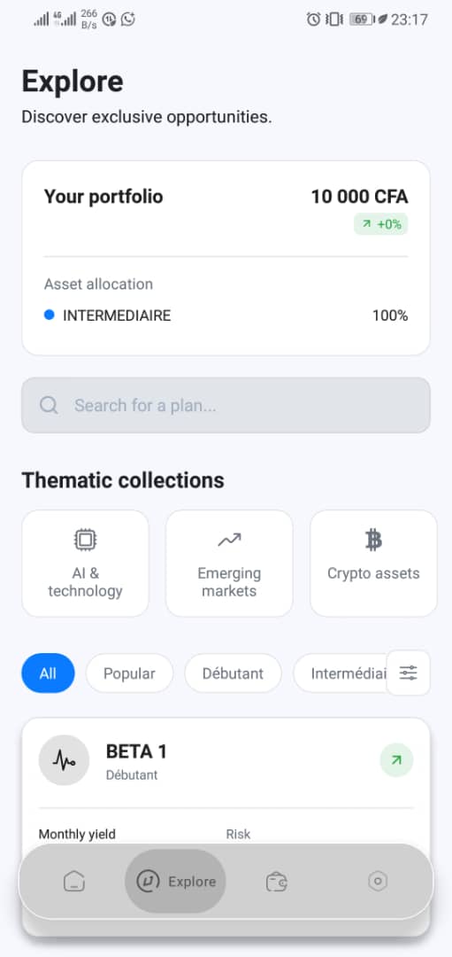 Paramètres du compte